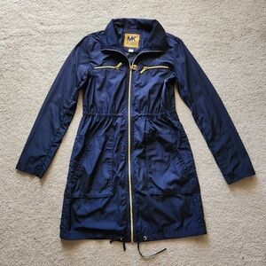 Michael Kors Dark Blue Wind and Water resistant cinchable lightweight jacket XS